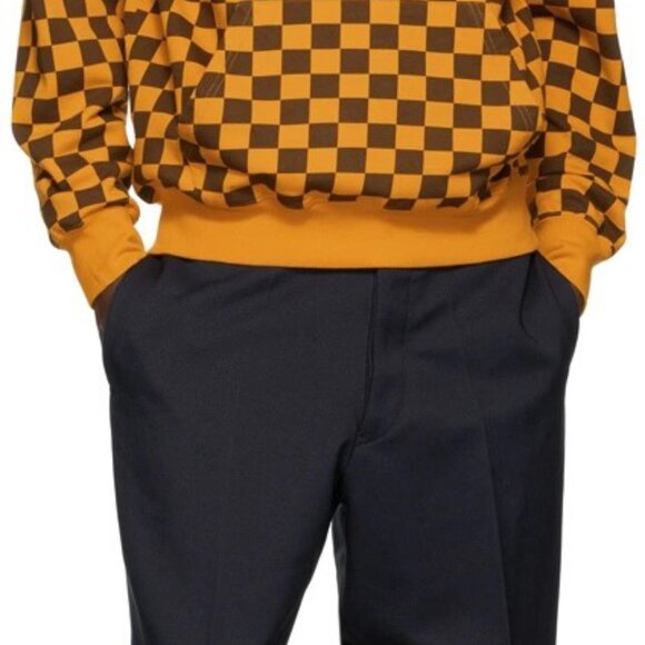 JW Anderson Orange Checkerboard Hoodie Men's Medium M - Picture 5 of 5